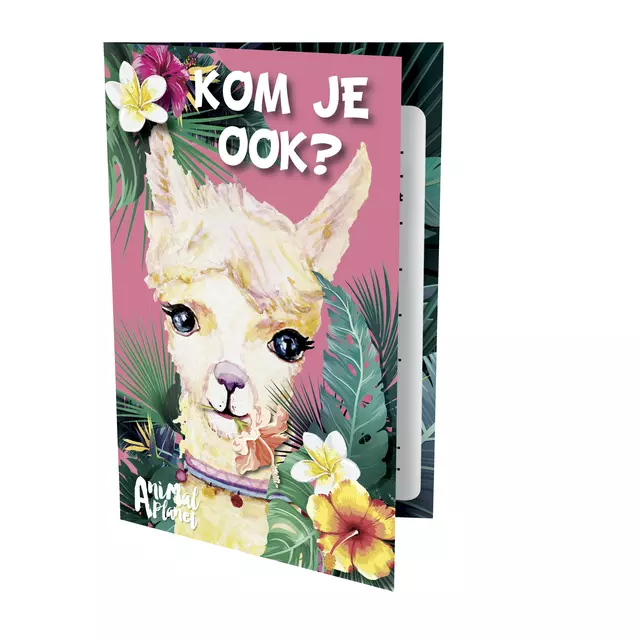 Een Uitnodiging Alpaca 9x14cm koop je bij Van Leeuwen Boeken- en kantoorartikelen