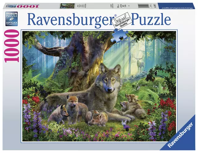 Een Puzzel Familie wolf in het bos 1000st koop je bij Goedkope Kantoorbenodigdheden