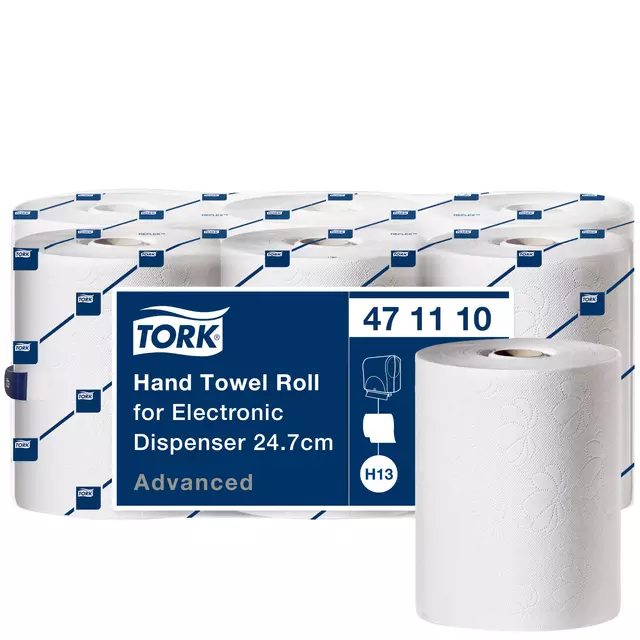 Handdoekrol Tork H13 advanced voor sensorsystemen 2-laags 143m wit 471110