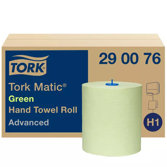 Een Handdoekrol Tork Matic H1 Advanced 2-laags 150m groen 290076 koop je bij Totaal Kantoor Goeree