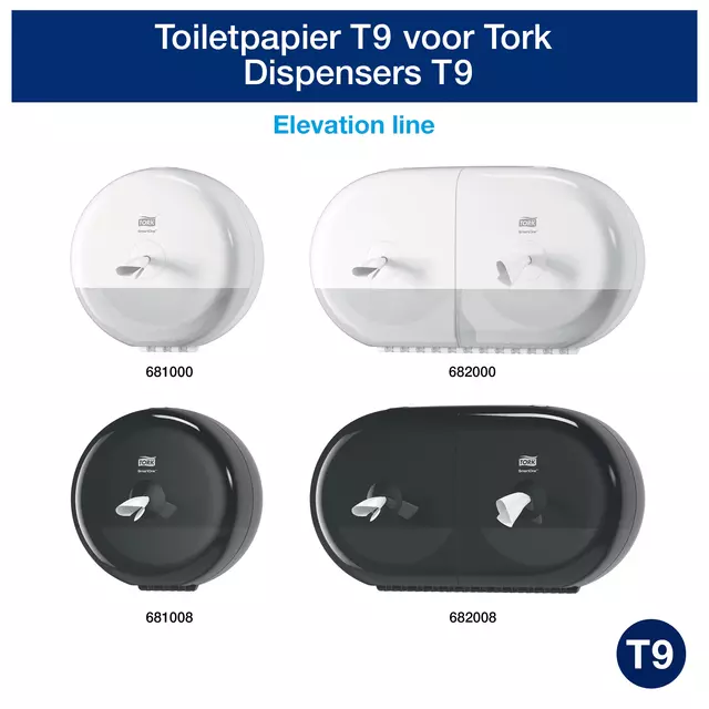 Een Toiletpapier Tork SmartOne® Mini T9 advanced 2-laags 620 vel wit 472193 koop je bij MV Kantoortechniek B.V.