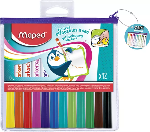 Een Viltstift Maped Marker'Peps whiteboard set á 12 kleuren koop je bij EconOffice