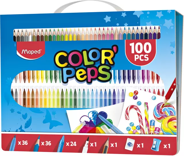 Een Tekenset Maped Color'Peps 100delig koop je bij EconOffice