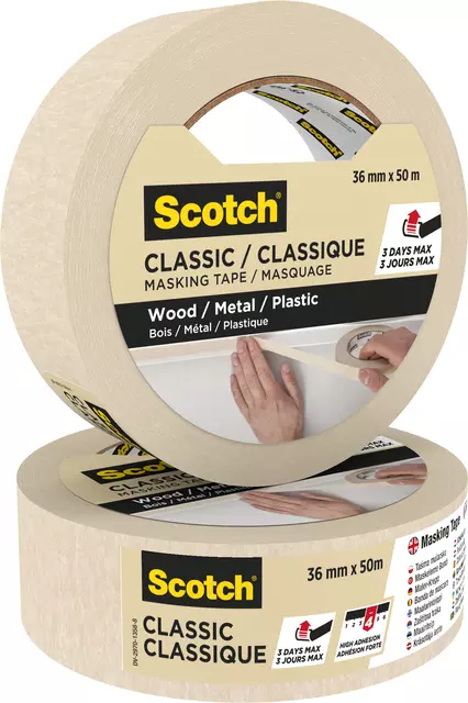 Een Afplaktape Scotch Classic 36mmx50m beige koop je bij EconOffice
