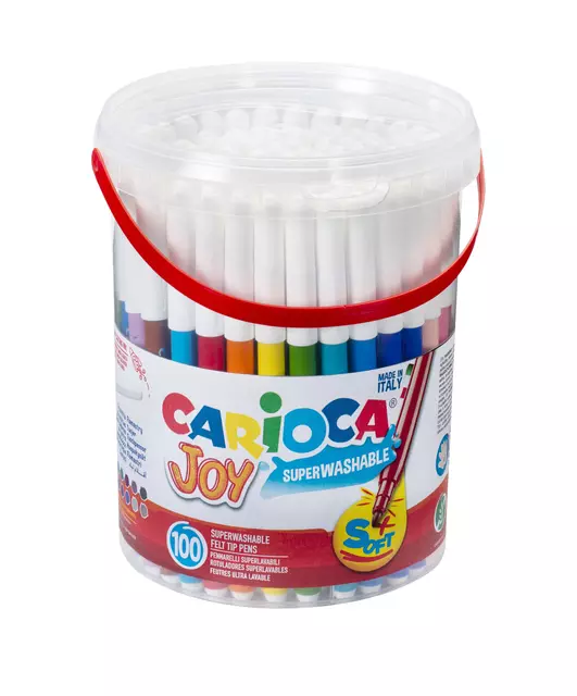 Een Viltstiften Carioca Joy pot à 100 stuks koop je bij Van Leeuwen Boeken- en kantoorartikelen