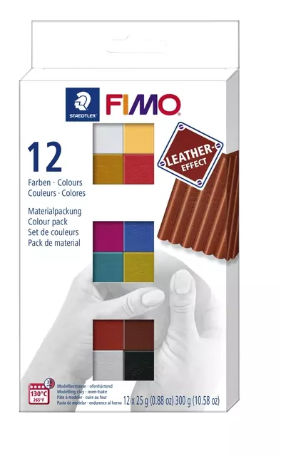 Een Klei Fimo leather-effect colour ass koop je bij Van Leeuwen Boeken- en kantoorartikelen