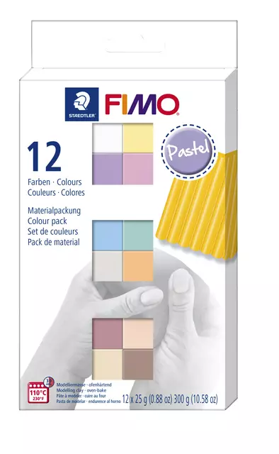 Een Klei Fimo soft colour pak à 12 pastel kleuren koop je bij EconOffice