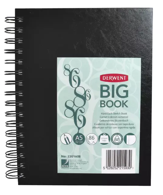 Een Schetsboek Derwent BIG BOOk A5 harde kaft koop je bij EconOffice
