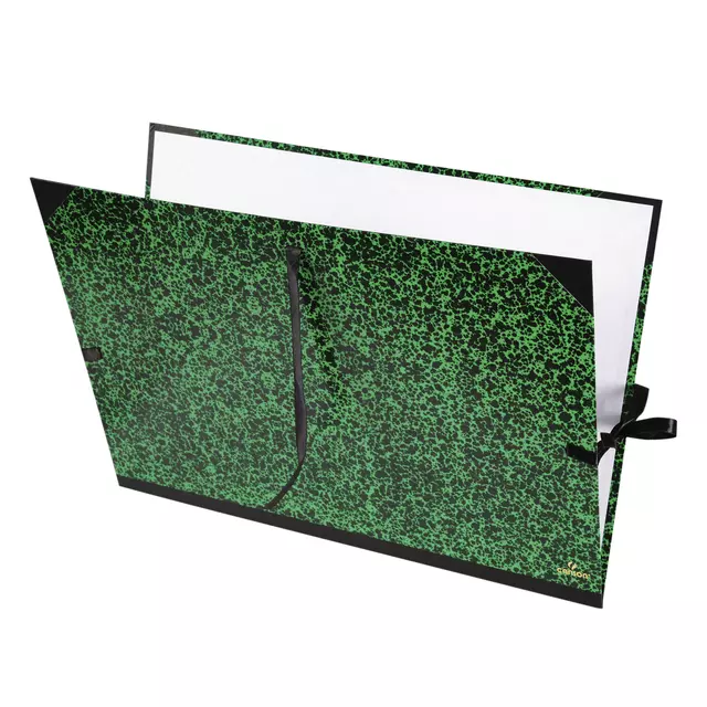 Een Tekenmap Canson 52x72cm kleur groen annonay sluiting met linten koop je bij Van Hoye Kantoor BV
