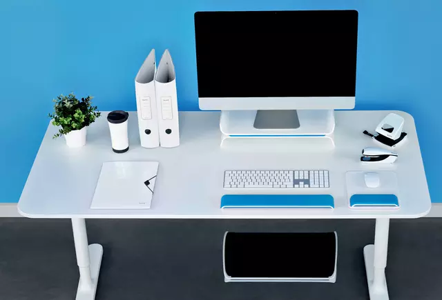 Een Monitorstandaard Leitz WOW Ergo verstelbaar blauw koop je bij EconOffice