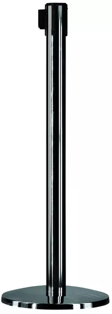 Een Afzetpaal OPUS 2 met lint 2500mm zwart koop je bij Totaal Kantoor Goeree