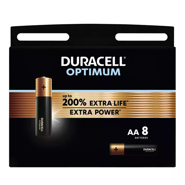 Een Batterij Duracell Optimum 200% 8xAA koop je bij Goedkope Kantoorbenodigdheden