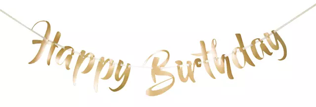 Een Guirlande Lettres Happy Birthday or koop je bij Van Hoye Kantoor BV