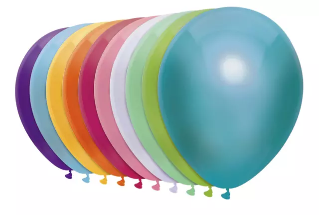 Een Ballon Haza uni 30cm 50 stuks metallic assorti koop je bij EconOffice