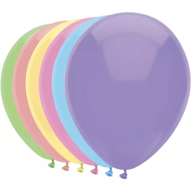 Een Ballon Haza uni 30cm 100 stuks pastel assorti koop je bij L&N Partners voor Partners B.V.