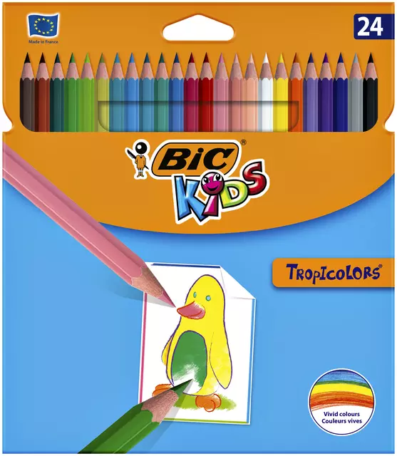 Een Kleurpotloden BicKids Tropicolors assorti blister à 24 stuks koop je bij EconOffice