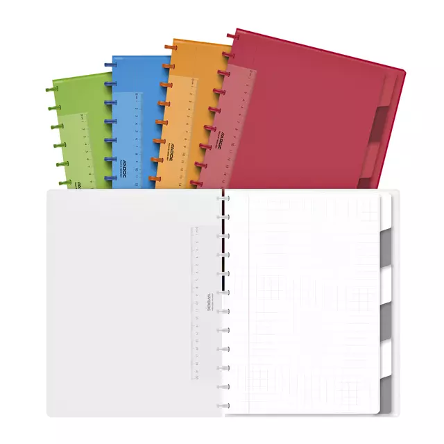 Een Schrift Adoc A4 ruit 5x5mm 144 pagina's 90gr met 6 tabbladen assorti koop je bij QuickOffice BV