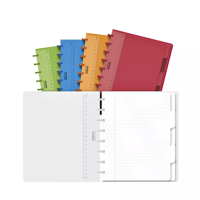 Een Schrift Adoc A5 ruit 4x8mm 144 pagina's 90gr met 5 tabbladen assorti koop je bij EconOffice