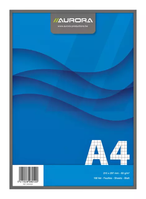 Een Schrijfblok Aurora A4 ruit 5x5mm 100 vel 60gr blauw koop je bij EconOffice