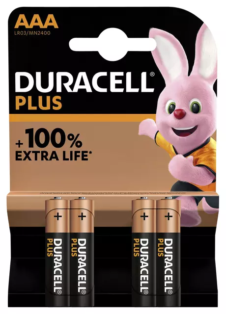 Een Batterij Duracell Plus 4xAAA koop je bij MV Kantoortechniek B.V.