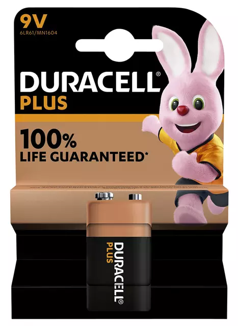 Een Batterij Duracell Plus 1x9Volt koop je bij Totaal Kantoor Goeree