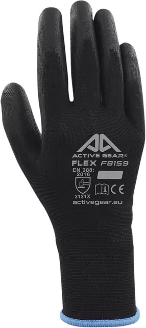 Een Handschoen ActiveGear grip PU-flex zwart large koop je bij Unimark Office B.V.