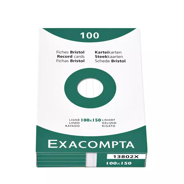 Een Systeemkaart Exacompta 100x150mm lijn wit koop je bij EconOffice