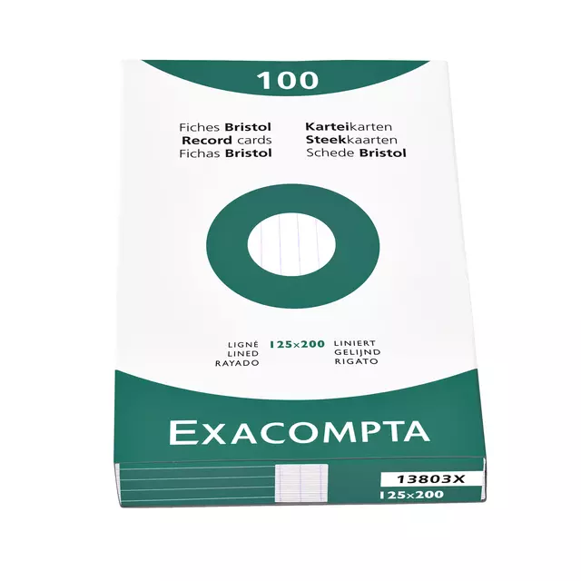 Een Systeemkaart Exacompta 125x200mm lijn wit koop je bij EconOffice