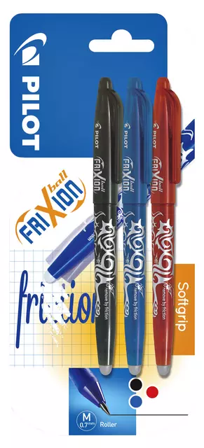 Een Rollerpen PILOT friXion medium assorti blister à 3 stuks koop je bij Unimark Office B.V.