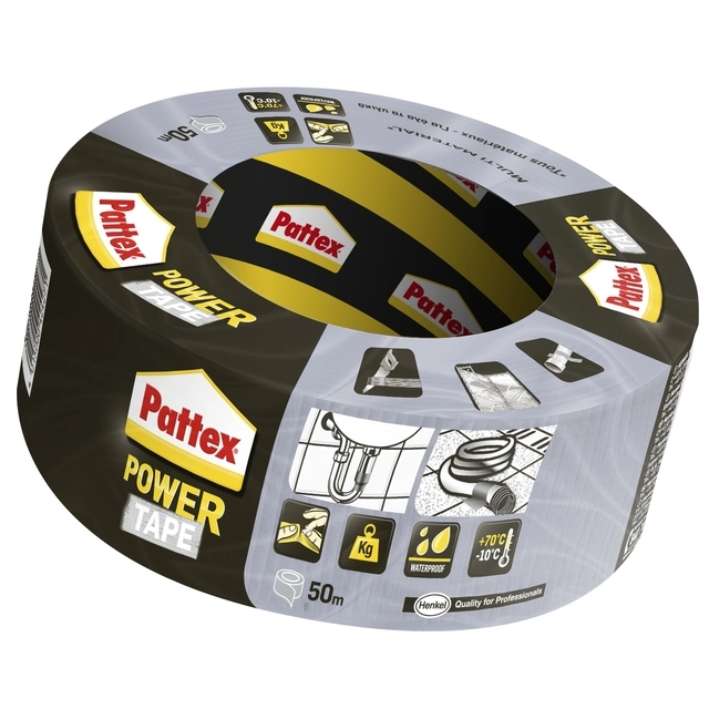 Een Plakband Pattex Power Tape 50mmx50m grijs koop je bij EconOffice