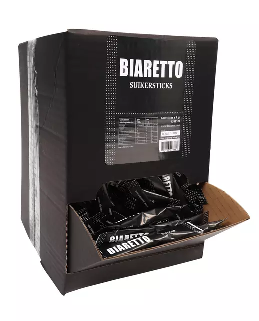 Een Suikersticks Biaretto 4 gram 600 stuks koop je bij L&N Partners voor Partners B.V.