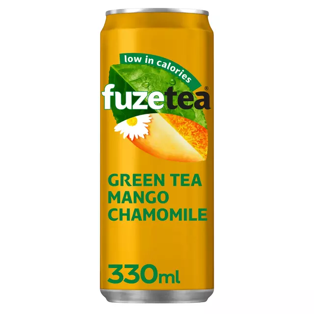 Een Frisdrank Fuze Tea Green Tea mango chamomile blik 330ml koop je bij EconOffice