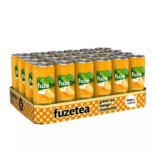 Een Frisdrank Fuze Tea Green Tea mango chamomile blik 330ml koop je bij EconOffice