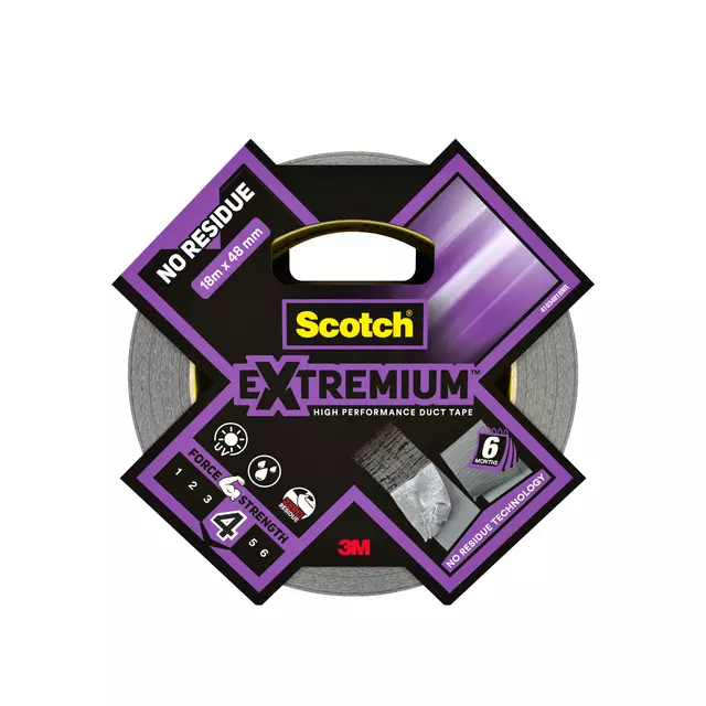 Een Plakband Scotch Extremium no residue duct tape 18.2mx48mm grijs koop je bij Van Leeuwen Boeken- en kantoorartikelen