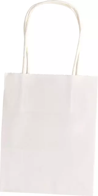 Een Tas met handvat Folia kraftpapier 110gr 12x15x5.5cm 20 stuks wit koop je bij MV Kantoortechniek B.V.