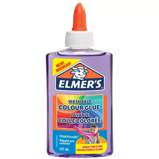 Een Kinderlijm Elmer's transparant paars koop je bij Kantoorvakhandel van der Heijde