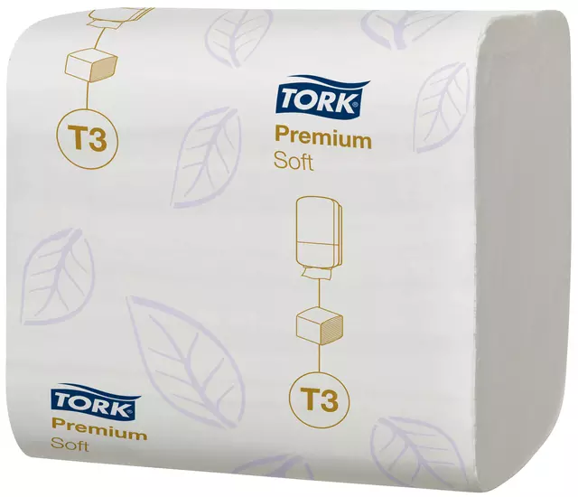 Een Toiletpapier Tork T3 gevouwen Premium Soft 2-laags 30x252vel 114273 koop je bij L&N Partners voor Partners B.V.