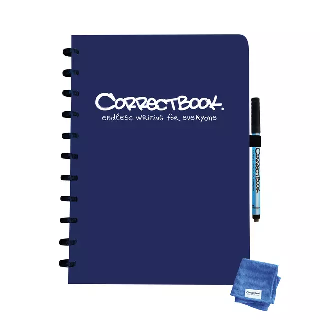 Een Notitieboek Correctbook A4 blanco 40blz midnight blue koop je bij Totaal Kantoor Goeree