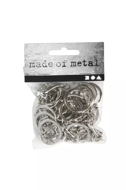 Een Sleutelhanger Creativ Company 23mm 25 stuks zilver koop je bij Van Leeuwen Boeken- en kantoorartikelen