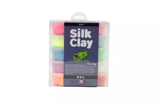 Een Klei Silk Clay basic-2 10 x 40gr 10 neon kleuren koop je bij L&N Partners voor Partners B.V.