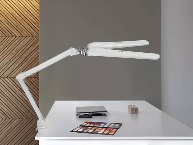 Een Werkpleklamp MAUL Craft duo LED tafelklem dimbaar wit koop je bij Van Leeuwen Boeken- en kantoorartikelen