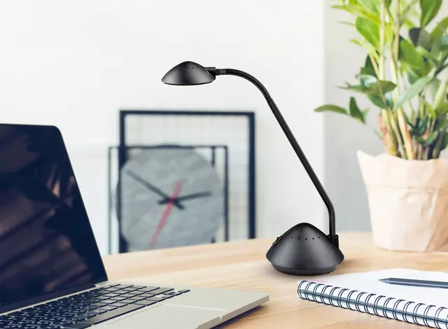 Een Bureaulamp MAUL Arc LED zwart koop je bij Van Leeuwen Boeken- en kantoorartikelen
