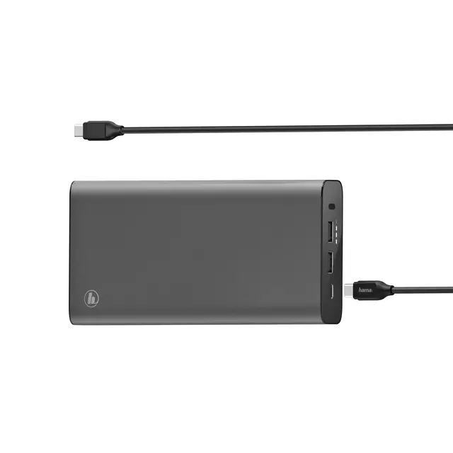 Een Powerbank Hama USB-C 26.800 mAh 5-20V/60W zwart koop je bij Goedkope Kantoorbenodigdheden