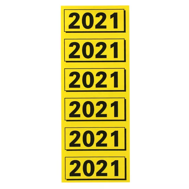 Een Rugetiket Elba 2021 geel met zwarte opdruk koop je bij Kantoorvakhandel van der Heijde