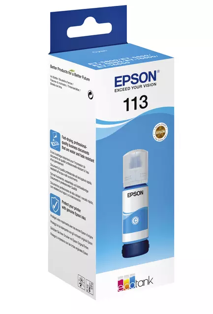 Een Navulinkt Epson 113 EcoTank blauw koop je bij NiceSupplies.nl