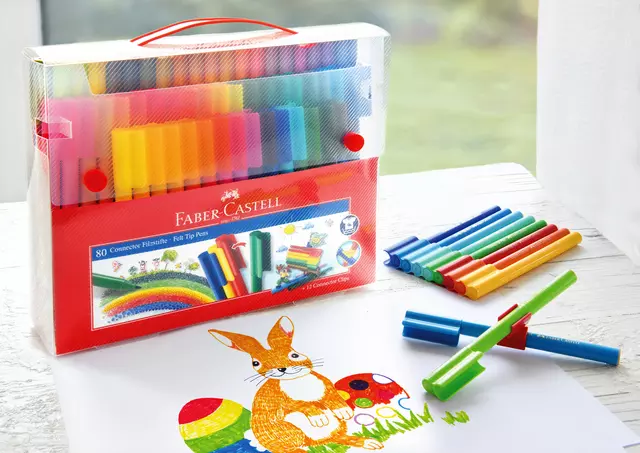 Een Kleurstiften Faber-Castell Connector assorti cadeauset à 80 stuks koop je bij KantoorProfi België BV