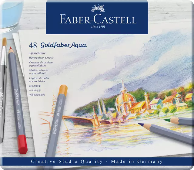 Een Kleurpotloden Faber-Castell Goldfaber aquarel assorti blik à 48 stuks koop je bij KantoorProfi België BV