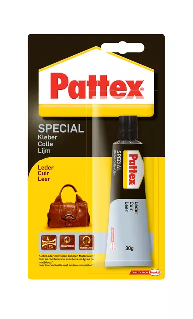 Een Lijm Pattex Special leerlijm 30 gram koop je bij Van Leeuwen Boeken- en kantoorartikelen