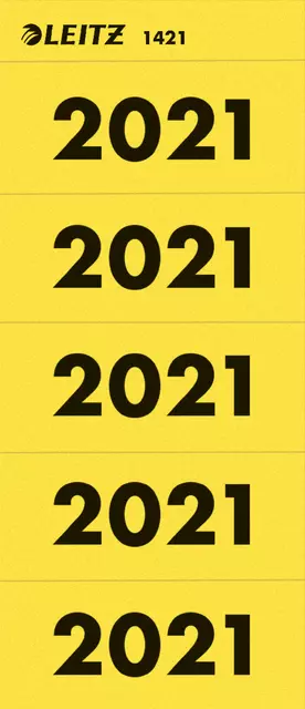 Een Rugetiket Leitz jaartal 2021 80mm geel koop je bij EconOffice
