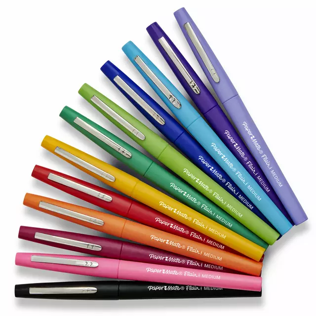 Een Fineliner Paper Mate Flair Tropical Vacation! medium assorti blister à 12 stuks koop je bij Goedkope Kantoorbenodigdheden